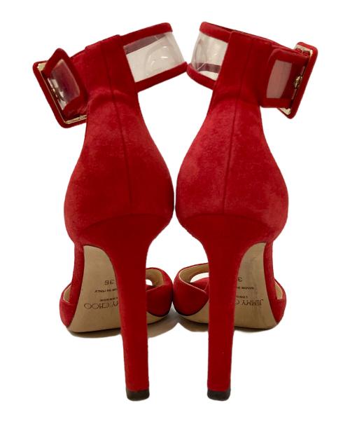 JIMMY CHOO（ジミーチュウ）JIMMY CHOO (ジミーチュウ) スウェードハイヒールパンプス レッド サイズ:36の古着・服飾アイテム