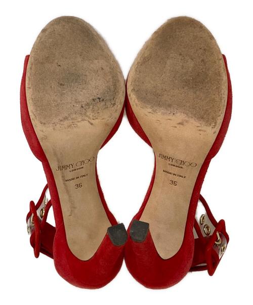JIMMY CHOO（ジミーチュウ）JIMMY CHOO (ジミーチュウ) スウェードハイヒールパンプス レッド サイズ:36の古着・服飾アイテム