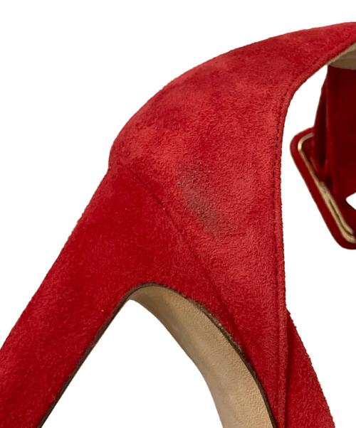 JIMMY CHOO（ジミーチュウ）JIMMY CHOO (ジミーチュウ) スウェードハイヒールパンプス レッド サイズ:36の古着・服飾アイテム