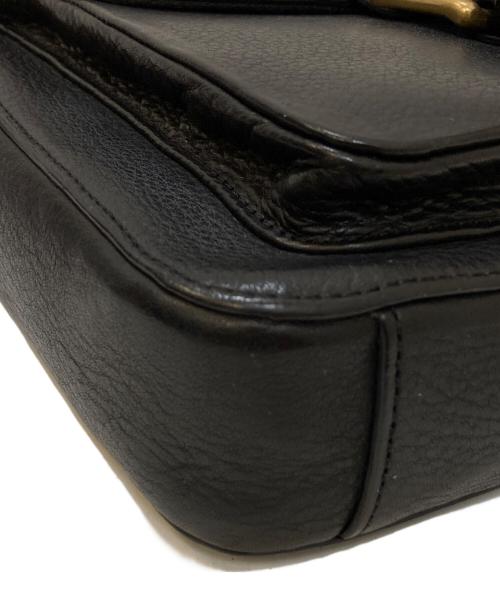 dunhill（ダンヒル）dunhill (ダンヒル) レザーショルダーバッグ ブラックの古着・服飾アイテム