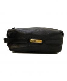 Burberry's（バーバリー）の古着「裏地ノバチェック シャドーホース レザーセカンドバッグ」｜ブラック