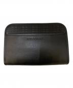 BURBERRYバーバリー）の古着「裏地ノバチェック レザークラッチバッグ」｜ブラック