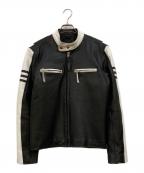 FREEDOMフリーダム）の古着「シングルライダースジャケット」｜ブラック