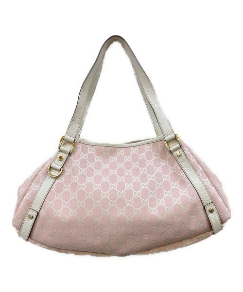 GUCCI（グッチ）GUCCI (グッチ) アビーGGキャンバス トートバッグ ピンク×アイボリーの古着・服飾アイテム