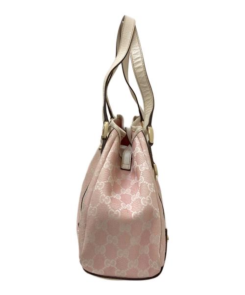 GUCCI（グッチ）GUCCI (グッチ) アビーGGキャンバス トートバッグ ピンク×アイボリーの古着・服飾アイテム