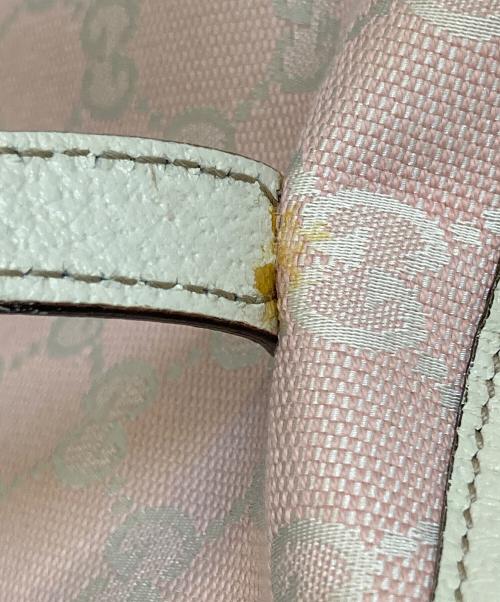 GUCCI（グッチ）GUCCI (グッチ) アビーGGキャンバス トートバッグ ピンク×アイボリーの古着・服飾アイテム