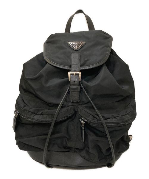 PRADA（プラダ）PRADA (プラダ) 三角ロゴプレート ナイロンデイパック ブラックの古着・服飾アイテム