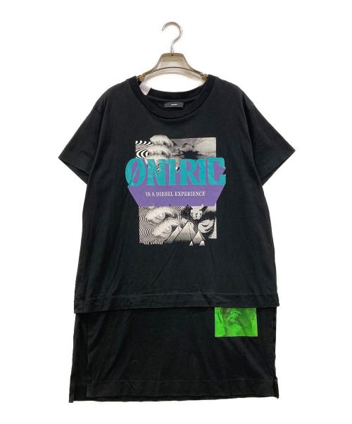 DIESEL（ディーゼル）DIESEL (ディーゼル) Printed Tunic ブラック サイズ:Sの古着・服飾アイテム