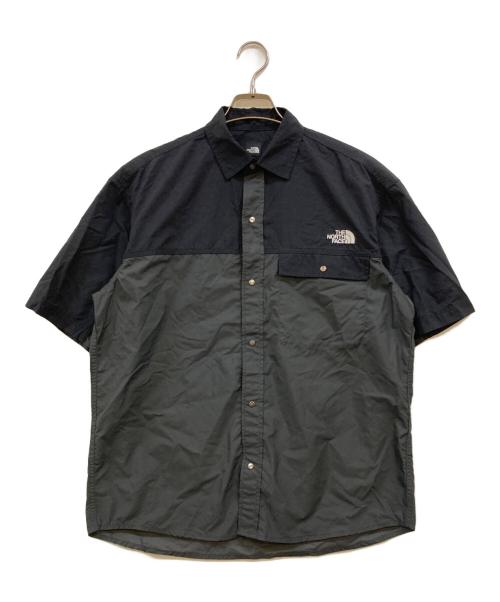 THE NORTH FACE（ザ ノース フェイス）THE NORTH FACE (ザ ノース フェイス) ショートスリーブヌプシシャツ ブラック×グレー サイズ:Ｍ 未使用品の古着・服飾アイテム