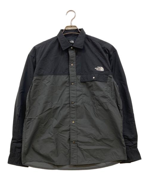 THE NORTH FACE（ザ ノース フェイス）THE NORTH FACE (ザ ノース フェイス) ロングスリーブヌプシシャツ ブラック×グレー サイズ:Ｍ 未使用品の古着・服飾アイテム