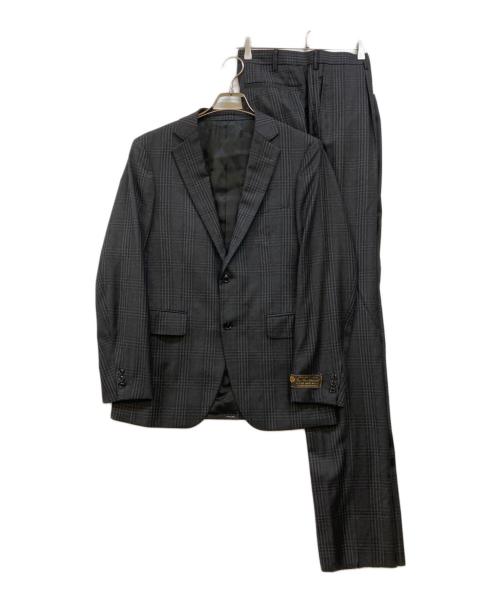 TAKEO KIKUCHI（タケオキクチ）TAKEO KIKUCHI (タケオキクチ) LORO PIANA (ロロピアーナ) ホームスパンカノニコドレス セットアップ スーツ ブラック×グレー サイズ:2の古着・服飾アイテム