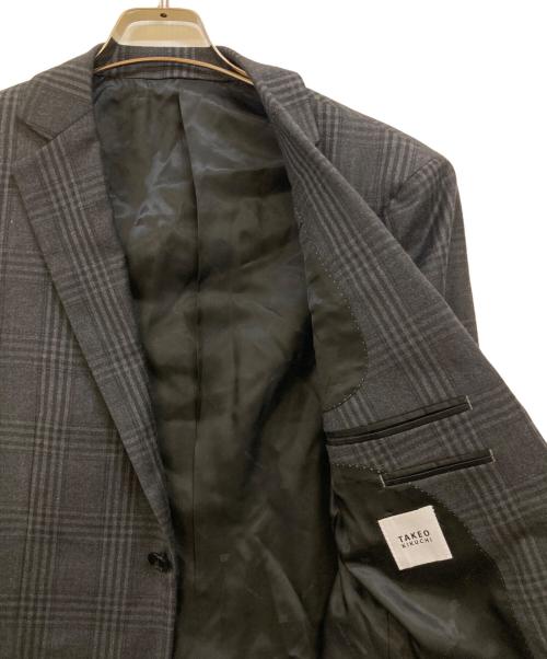 TAKEO KIKUCHI（タケオキクチ）TAKEO KIKUCHI (タケオキクチ) LORO PIANA (ロロピアーナ) ホームスパンカノニコドレス セットアップ ブラック×グレー サイズ:2の古着・服飾アイテム