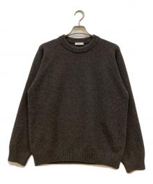 ATON（エイトン）の古着「LAMBS WOOL CREWNECK SWEATER」｜ブラウン