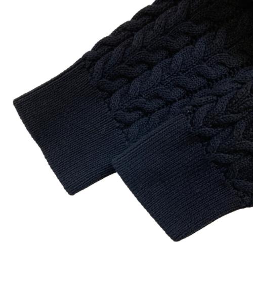 23区（ニジュウサンク）23区 (ニジュウサンク) コットンギマ ケーブル ニット ネイビー サイズ:38の古着・服飾アイテム