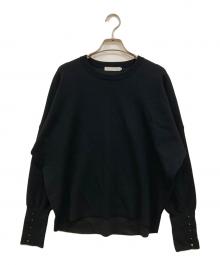 icB（アイシービー）の古着「シルキーウールダブルフェイス ニットプルオーバー」｜ブラック