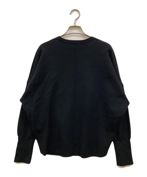 icB（アイシービー）icB (アイシービー) シルキーウールダブルフェイス ニットプルオーバー ブラック サイズ:Sの古着・服飾アイテム