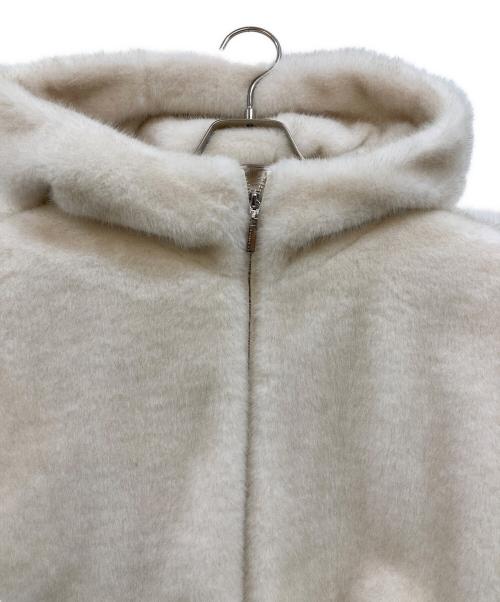 M-premierBLACK（エムプルミエブラック）M-premierBLACK (エムプルミエブラック) フェイクファージップアップフーディベスト ベージュ サイズ:38の古着・服飾アイテム