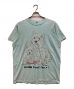 Textile Printsテキスタイル プリント）の古着「ドッグプリントTシャツ」｜ブルー