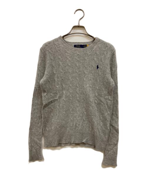 POLO RALPH LAUREN（ポロ・ラルフローレン）POLO RALPH LAUREN (ポロ・ラルフローレン) ウールカシミヤケーブルニット グレー サイズ:Lの古着・服飾アイテム