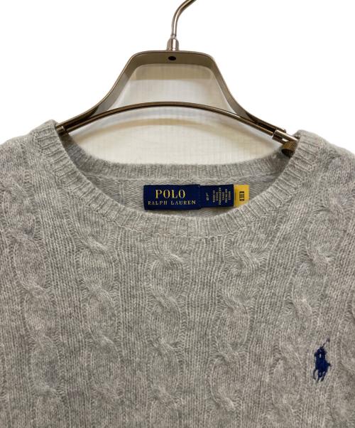 POLO RALPH LAUREN（ポロ・ラルフローレン）POLO RALPH LAUREN (ポロ・ラルフローレン) ウールカシミヤケーブルニット グレー サイズ:Lの古着・服飾アイテム
