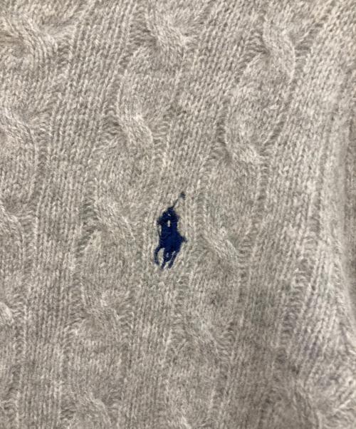 POLO RALPH LAUREN（ポロ・ラルフローレン）POLO RALPH LAUREN (ポロ・ラルフローレン) ウールカシミヤケーブルニット グレー サイズ:Lの古着・服飾アイテム