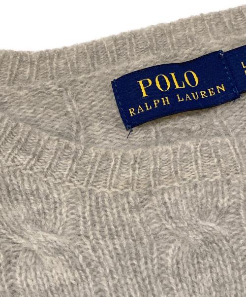 POLO RALPH LAUREN（ポロ・ラルフローレン）POLO RALPH LAUREN (ポロ・ラルフローレン) ウールカシミヤケーブルニット グレー サイズ:Lの古着・服飾アイテム