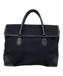 PORTER（ポーター）の古着「レザー×キャンバス ブリーフケース」｜ブラック