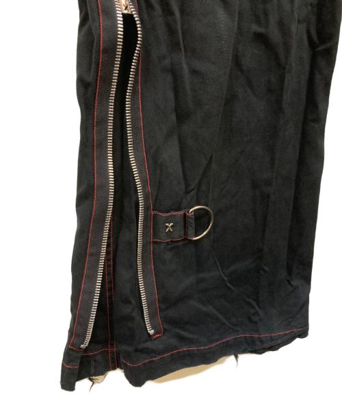 TRIPP NYC（トリップニューヨークシティー）TRIPP NYC (トリップニューヨークシティー) スカルプリント バギーデザインパンツ ブラック×レッド サイズ:Lの古着・服飾アイテム