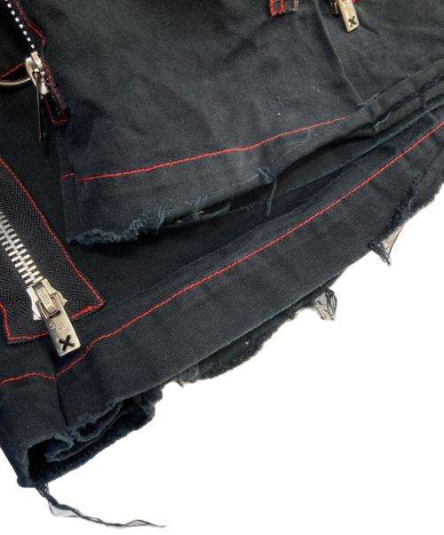 TRIPP NYC（トリップニューヨークシティー）TRIPP NYC (トリップニューヨークシティー) スカルプリント バギーデザインパンツ ブラック×レッド サイズ:Lの古着・服飾アイテム