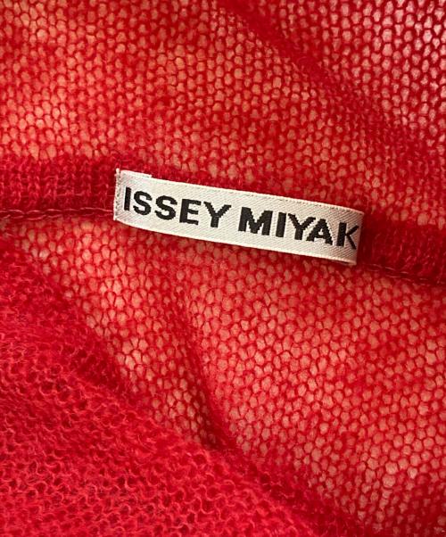 ISSEY MIYAKE（イッセイミヤケ）ISSEY MIYAKE (イッセイミヤケ) モヘヤ混タートルネックシアーニット レッド サイズ:2の古着・服飾アイテム