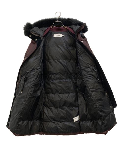 COACH（コーチ）COACH (コーチ) ファー付ダウンコート ボルドー サイズ:Sの古着・服飾アイテム