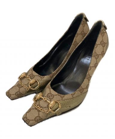 中古・古着通販】GUCCI (グッチ) GG ホースビット ハイヒールパンプス