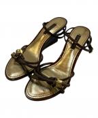 LOUIS VUITTONルイ ヴィトン）の古着「ダミエ ウェッジソールサンダル」｜ブラウン