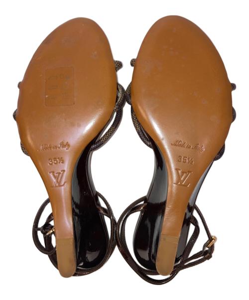 LOUIS VUITTON（ルイ ヴィトン）LOUIS VUITTON (ルイ ヴィトン) ダミエ ウェッジソールサンダル ブラウン サイズ:35 1/2の古着・服飾アイテム