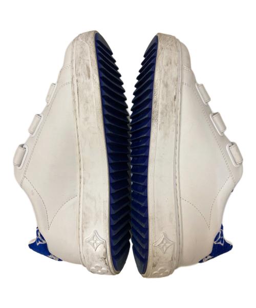 LOUIS VUITTON（ルイ ヴィトン）LOUIS VUITTON (ルイ ヴィトン) タイムアウトライン モノグラム レザースニーカー ブルー×ホワイト サイズ:36の古着・服飾アイテム