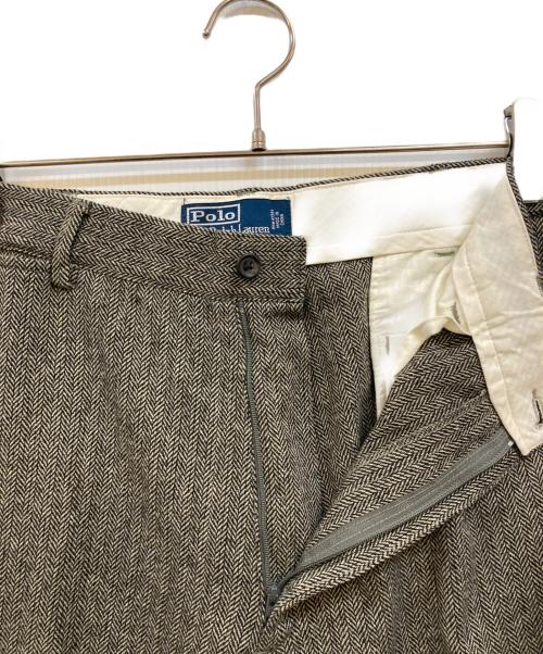 POLO RALPH LAUREN（ポロ・ラルフローレン）POLO RALPH LAUREN (ポロ・ラルフローレン) ヘリンボーンスラックス ブラウン サイズ:下記参照の古着・服飾アイテム