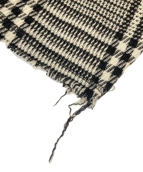 s'yte（サイト）s'yte (サイト) ニットカラー千鳥格子柄コート ホワイト×ブラック サイズ:3の古着・服飾アイテム