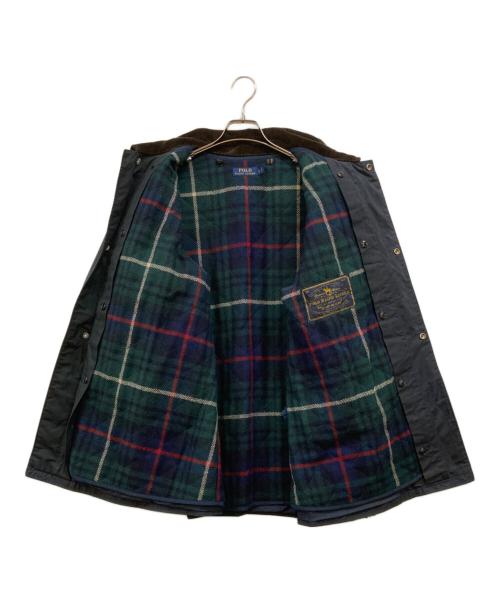 POLO RALPH LAUREN（ポロ・ラルフローレン）POLO RALPH LAUREN (ポロ・ラルフローレン) ブランケットライナー オイルドクロス ファイヤーマンコート ネイビー サイズ:Lの古着・服飾アイテム