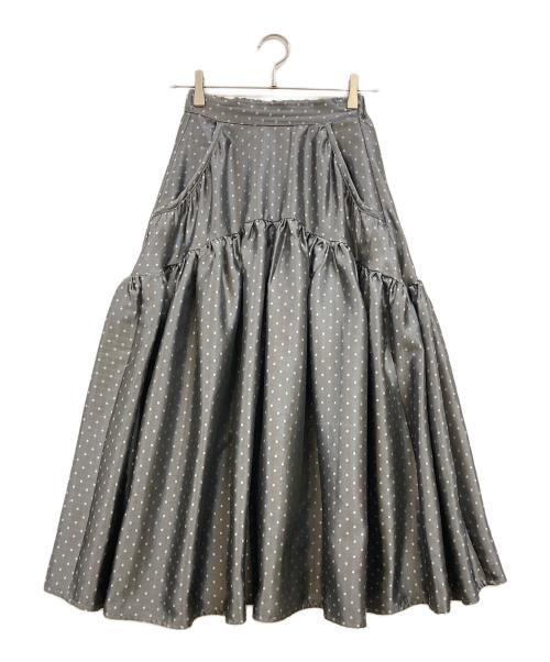 ELLIE（エリー）ELLIE (エリー) ドットフレアスカート グレー サイズ:Fの古着・服飾アイテム