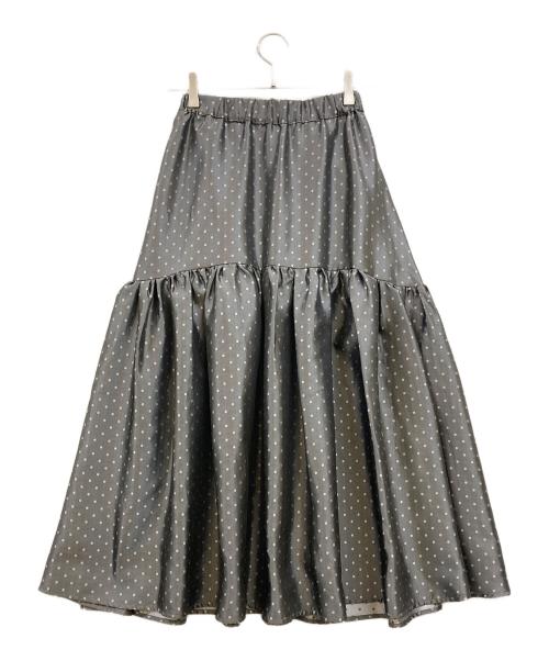 ELLIE（エリー）ELLIE (エリー) ドットフレアスカート グレー サイズ:Fの古着・服飾アイテム