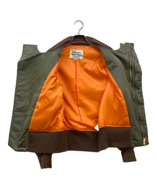 Vivienne Westwood man（ヴィヴィアン ウェストウッド マン）Vivienne Westwood man (ヴィヴィアン ウェストウッド マン) MA-1 RIDERS JACKET カーキ サイズ:44の古着・服飾アイテム