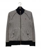 BURBERRY BLACK LABELバーバリーブラックレーベル）の古着「ホース刺繍 リバーシブル 千鳥柄 スイングトップジャケット」｜ホワイト×ブラック