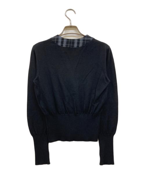 Vivienne Westwood RED LABEL（ヴィヴィアンウエストウッドレッドレーベル）Vivienne Westwood RED LABEL (ヴィヴィアンウエストウッドレッドレーベル) チェックカラーニットカーディガン ブラック サイズ:3の古着・服飾アイテム