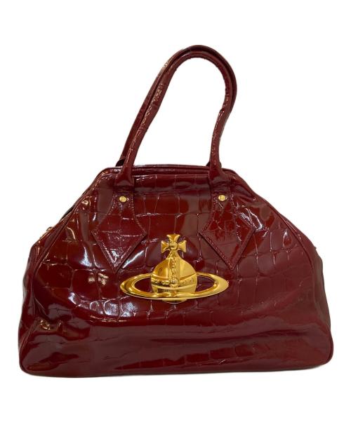 Vivienne Westwood（ヴィヴィアンウエストウッド）Vivienne Westwood (ヴィヴィアンウエストウッド) Croc-embossed patent leather Yasmin bag レッドの古着・服飾アイテム