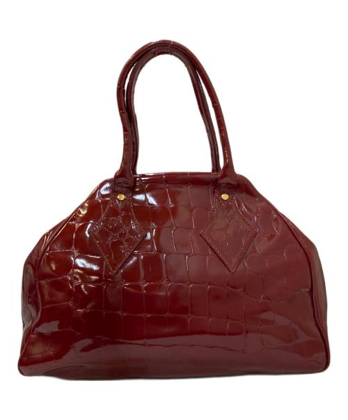 Vivienne Westwood（ヴィヴィアンウエストウッド）Vivienne Westwood (ヴィヴィアンウエストウッド) Croc-embossed patent leather Yasmin bag レッドの古着・服飾アイテム