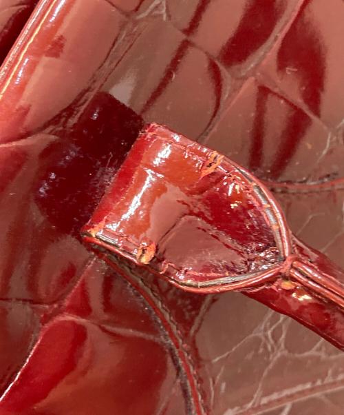 Vivienne Westwood（ヴィヴィアンウエストウッド）Vivienne Westwood (ヴィヴィアンウエストウッド) Croc-embossed patent leather Yasmin bag レッドの古着・服飾アイテム