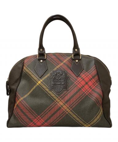 ビビアンウエストウッド 花柄ボストンバッグ ダークブラウン 中古・古着通販】Vivienne Westwood (ヴィヴィアンウエストウッド