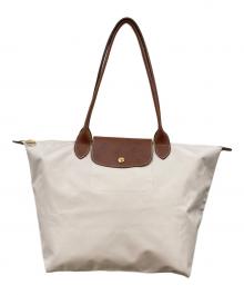 LONGCHAMP（ロンシャン）の古着「ルプリアージュ/トートバッグ」｜ベージュ