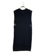 MM6 Maison Margielaエムエムシックスメゾンマルジェラ）の古着「スリットデザインロングジレ」｜ブラック