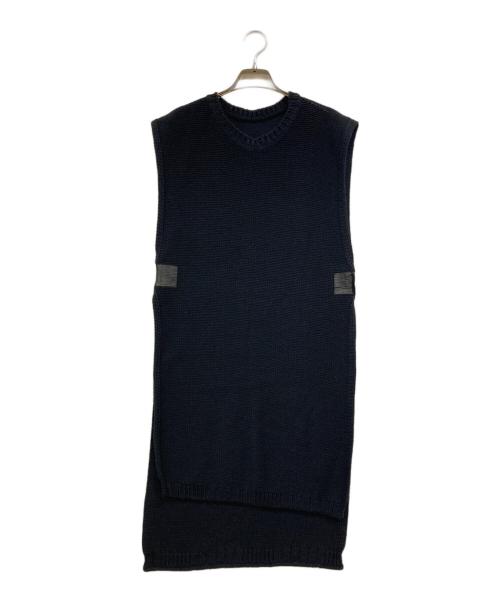 MM6 Maison Margiela（エムエムシックスメゾンマルジェラ）MM6 Maison Margiela (エムエムシックスメゾンマルジェラ) スリットデザインロングジレ ブラック サイズ:Sの古着・服飾アイテム